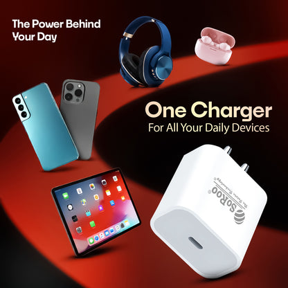 Fast Charging Power Adapter 28W for Android & iOS with Smart Protection Soroo SR-iCharge-1