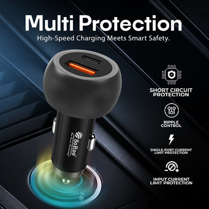Car Charger | 120W Fast Charging Type-C PD + USB Dual Output Soroo SR C-21