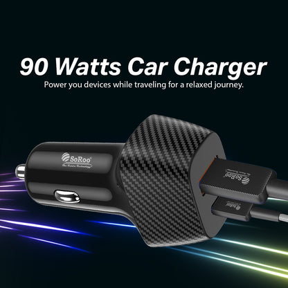 Car Charger | 90W Fast Charging Type-C PD + USB Dual Output Soroo SR C-22
