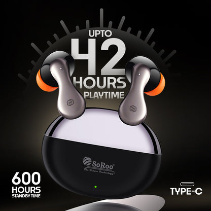 TWS Bluetooth Earbuds | 42 Hours Playtime, ANC Noise Cancellation & BT 5.4 Soroo VIBE PODS