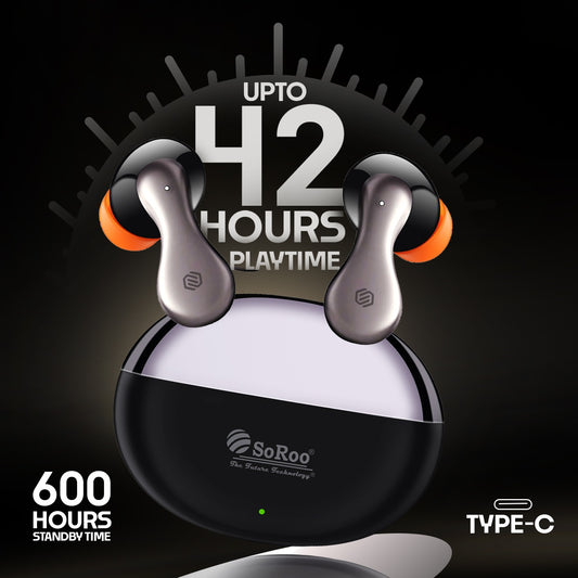 TWS Bluetooth Earbuds | 42 Hours Playtime, ANC Noise Cancellation & BT 5.4 Soroo VIBE PODS