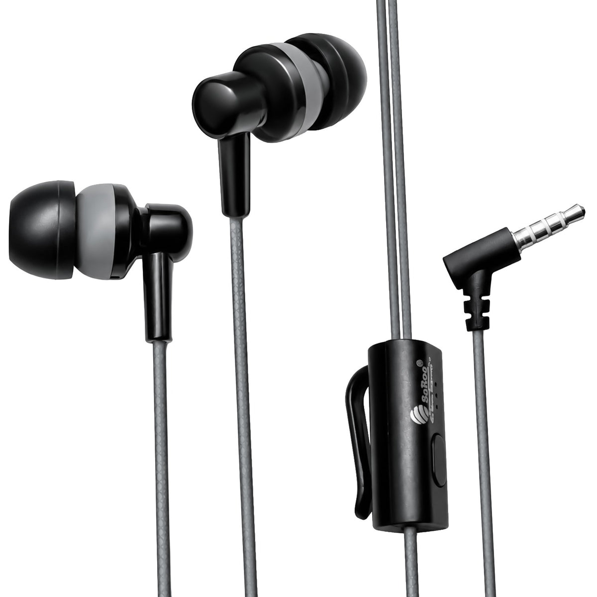 Wired Earphones with Mic | Soroo YO-A34 AUX Earphones – Grey