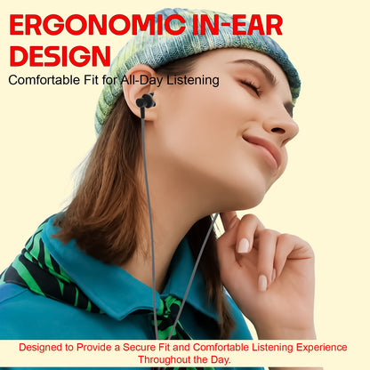 Wired Earphones with Mic | Soroo YO-A34 AUX Earphones – Grey