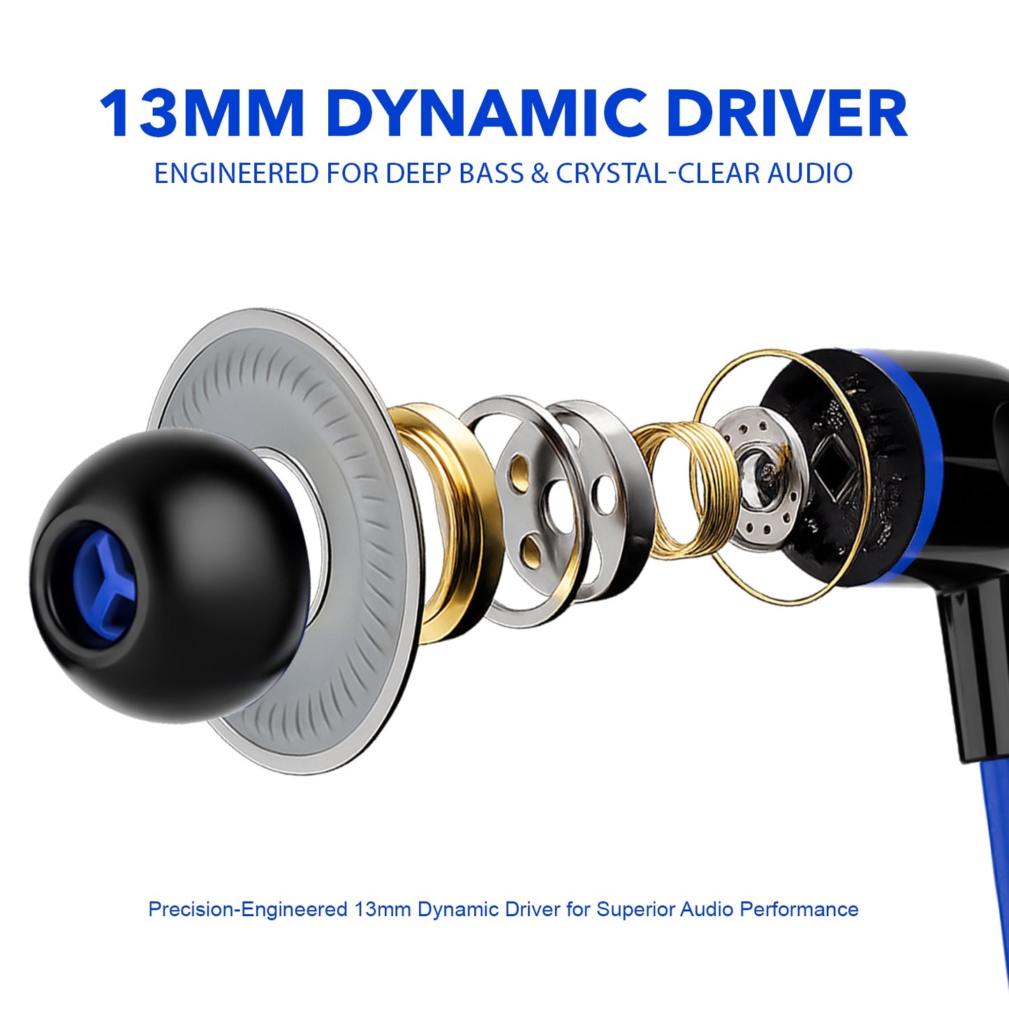 Wired Earphones with Mic | Soroo YO-A35 13mm Dynamic Driver AUX Earphones