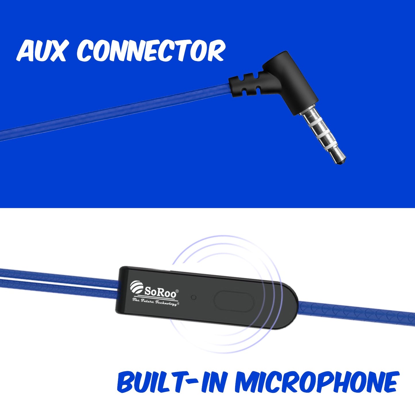Wired Earphones with Mic | Soroo YO-A35 13mm Dynamic Driver AUX Earphones