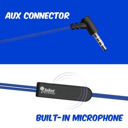 Wired Earphones with Mic | Soroo YO-A35 13mm Dynamic Driver AUX Earphones