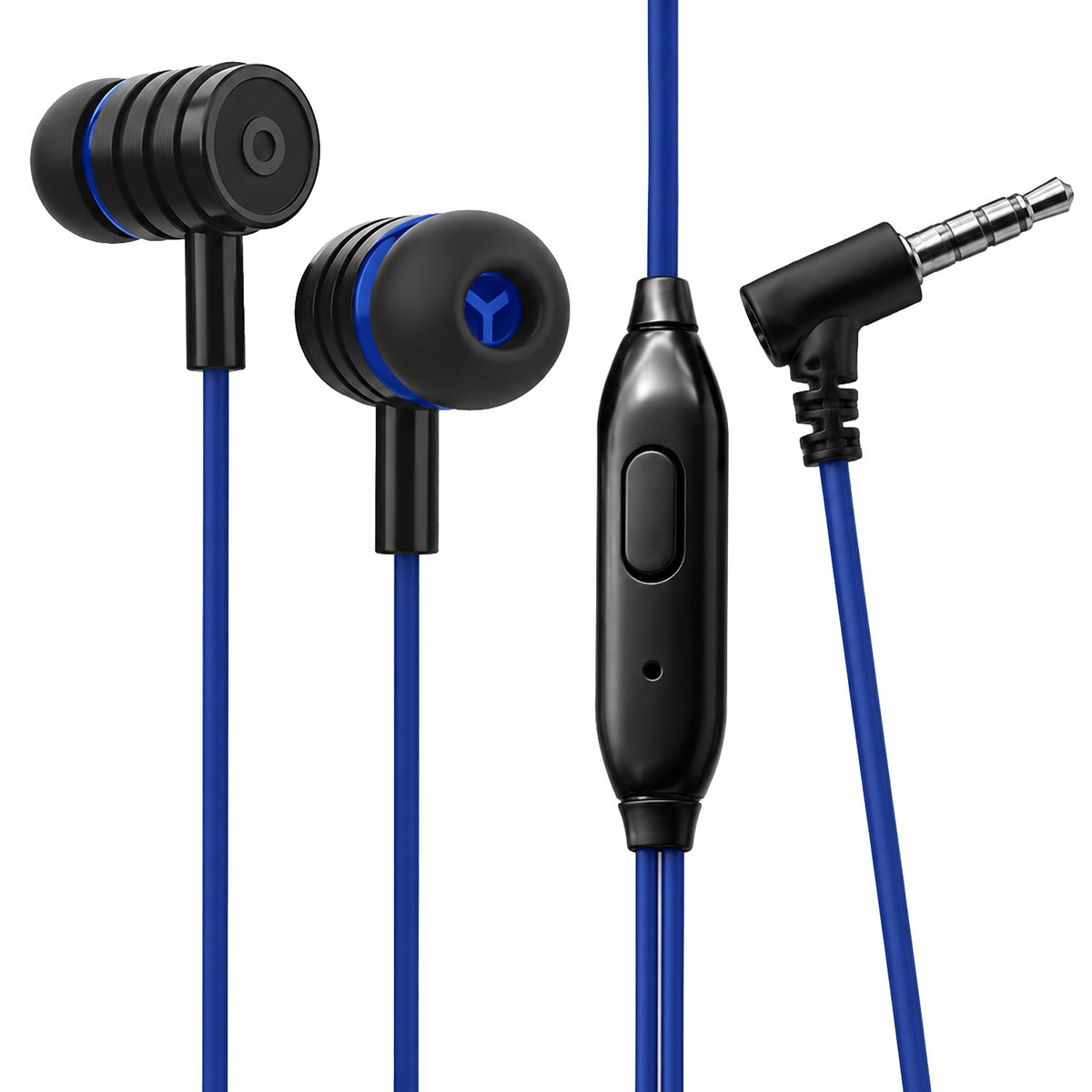 Wired Earphones with Mic | Soroo YO-A37 13mm Dynamic Driver AUX Earphones – Blue