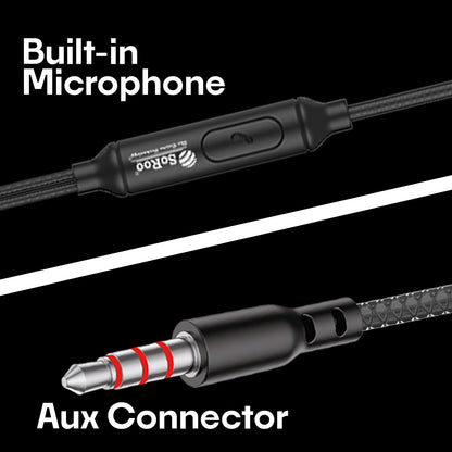 Wired Earphones with Mic | Soroo YO-A40 13mm Dynamic Driver AUX Earphones