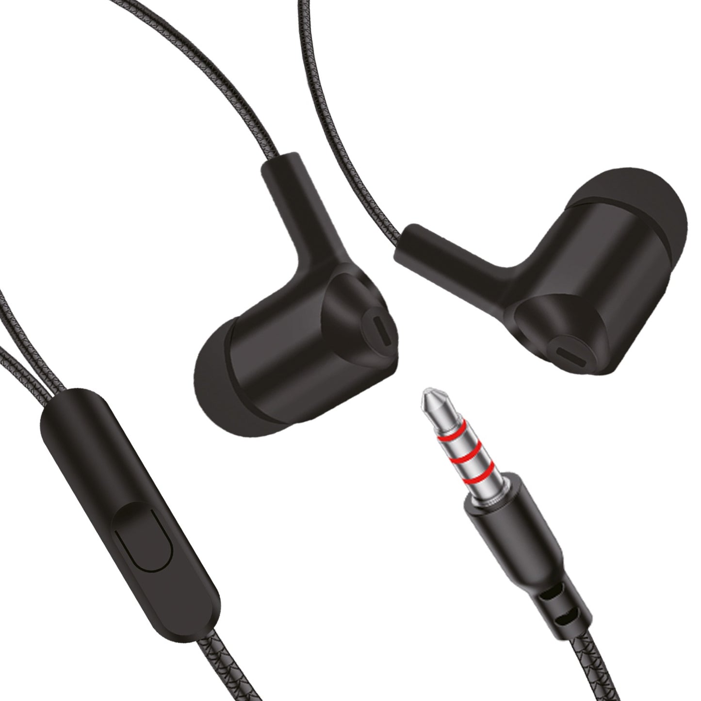 Wired Earphones with Mic | Soroo YO-A53 13mm Dynamic Driver AUX Earphones – Black