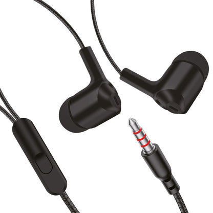 Wired Earphones with Mic | Soroo YO-A53 13mm Dynamic Driver AUX Earphones – Black