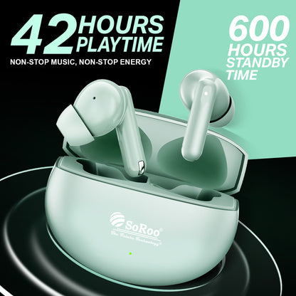 True Wireless Earbuds 42H Playtime ANC ANR Bluetooth 5.4 Type-C Fast Charging Soroo Buds 30