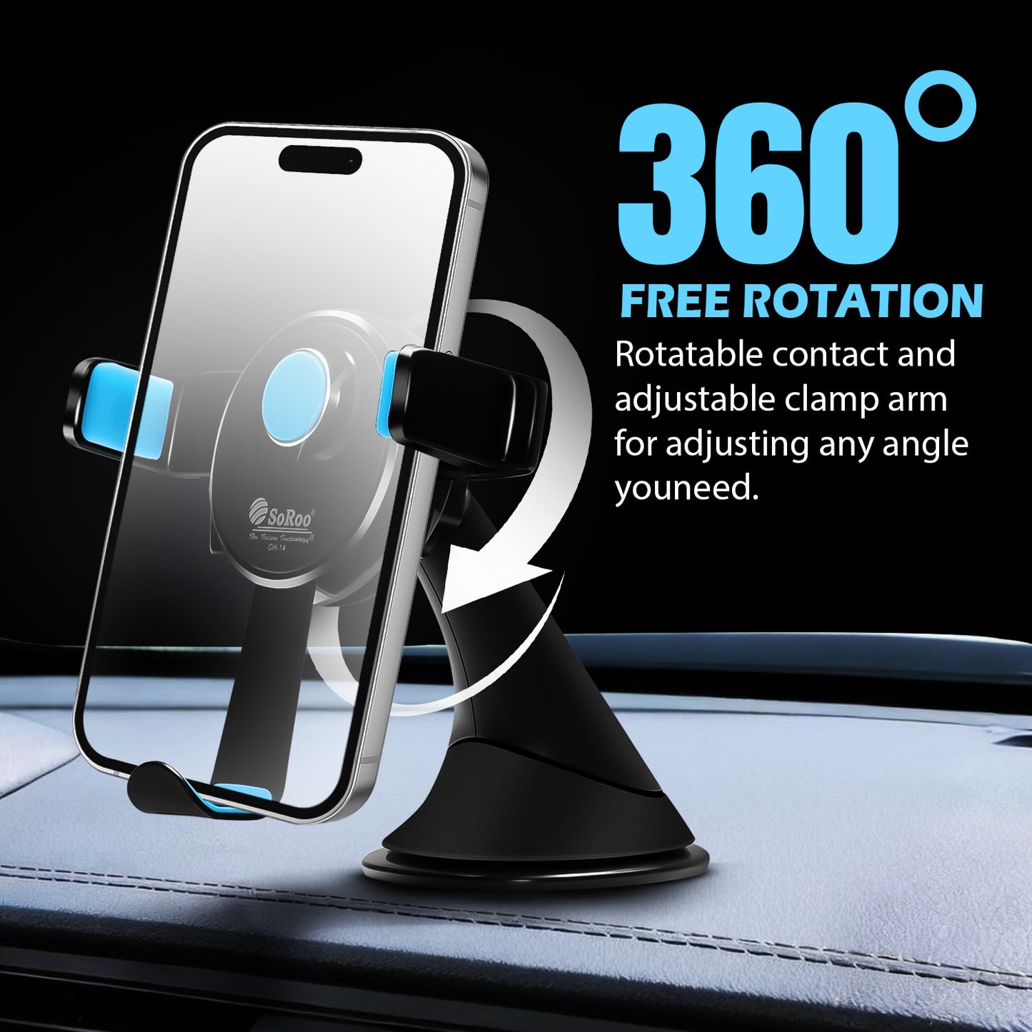 Car Mobile Holder 360° Touch Lock Strong Suction Soroo CH-14