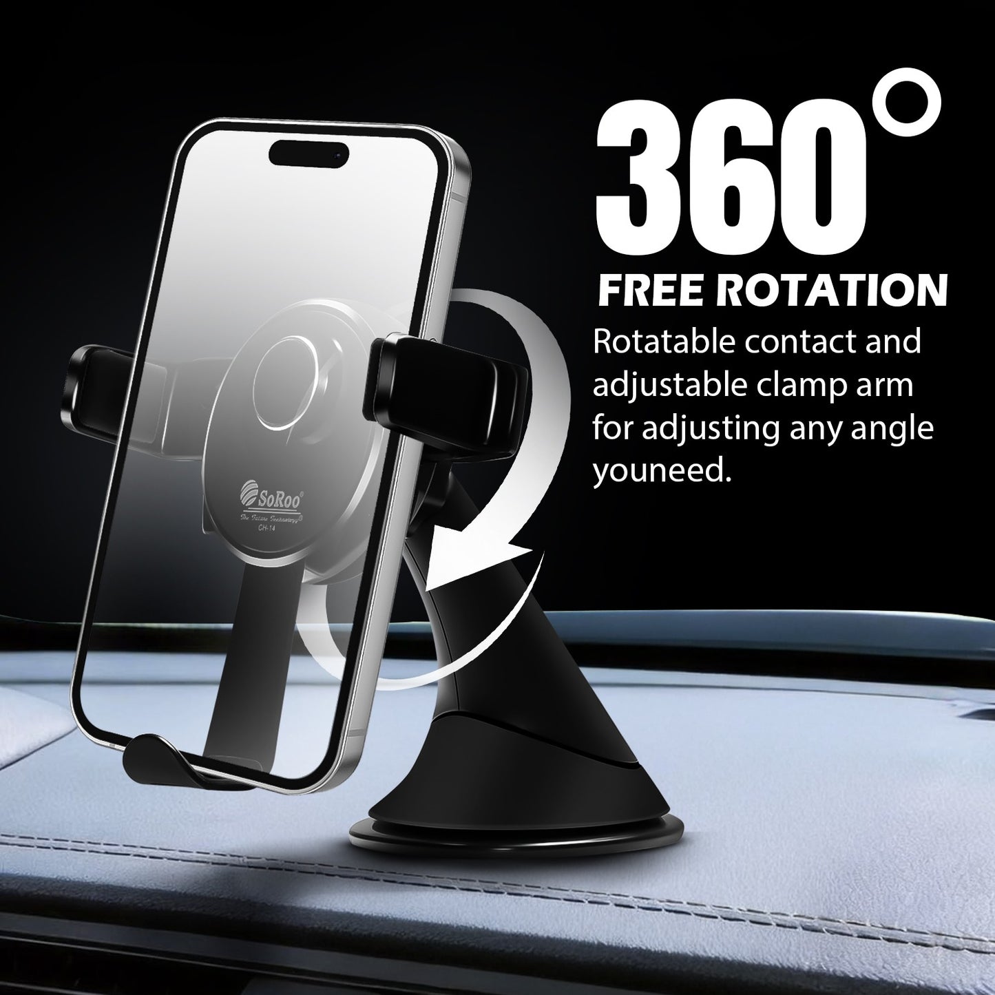 Car Mobile Holder 360° Touch Lock Strong Suction Soroo CH-14