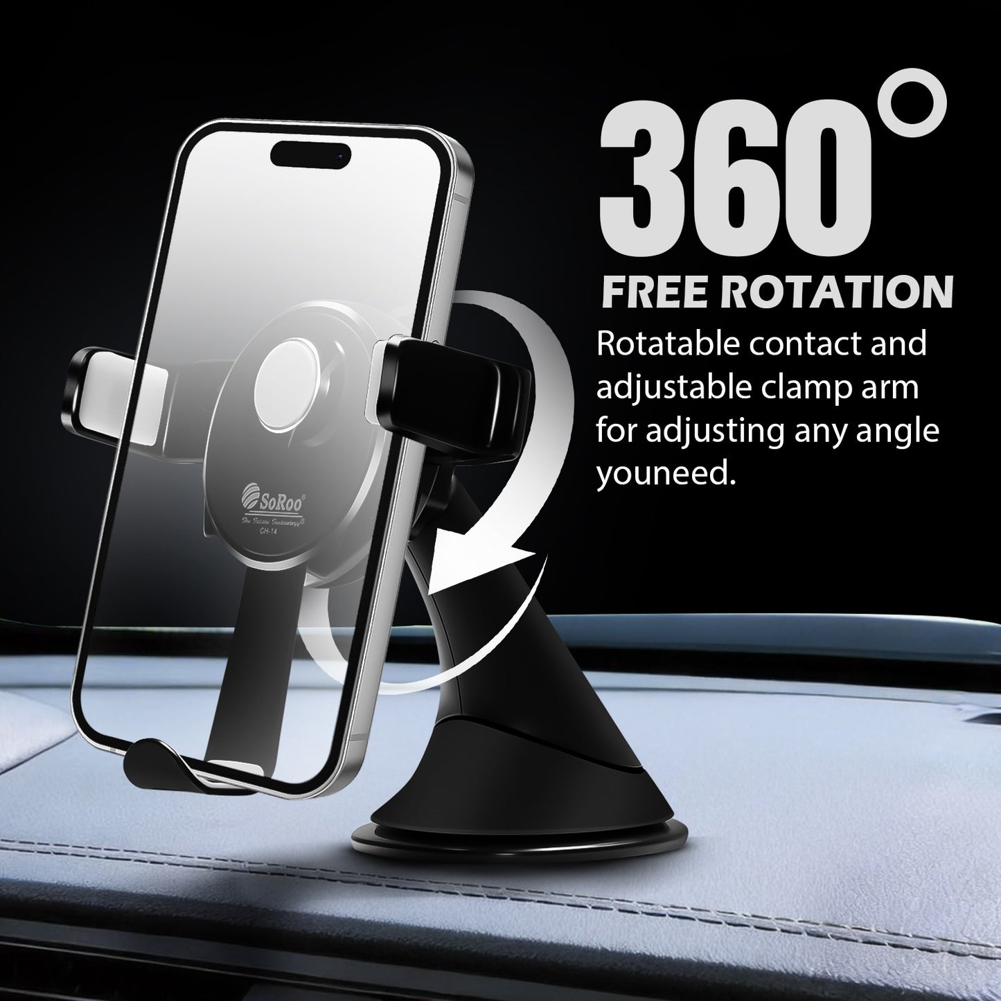 Car Mobile Holder 360° Touch Lock Strong Suction Soroo CH-14