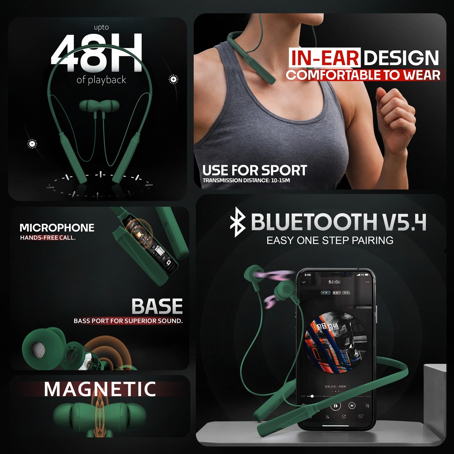 Bluetooth Neckband 48Hr Deep Bass Hands Free Calling Soroo DHOOM 4