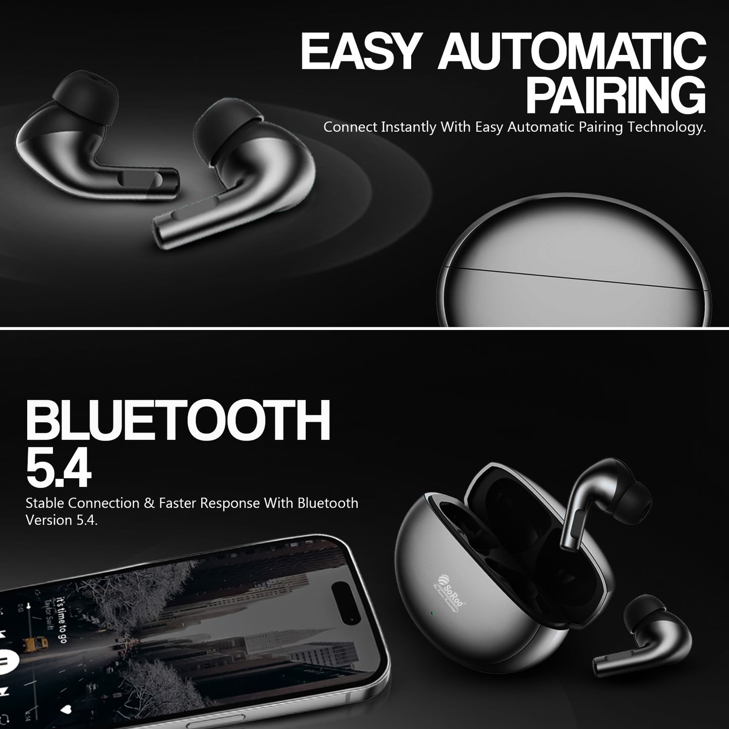 True Wireless Earbuds 48H Playback AI ENC Dual Mic Soroo Buds 31 Glossy Blue