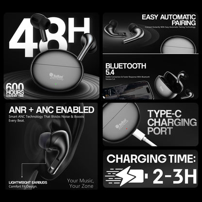 True Wireless Earbuds 48H Playback AI ENC Dual Mic Soroo Buds 31 Glossy Blue