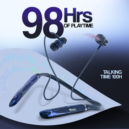 Wireless Neckband | 98 Hours Playtime, ANC ENC Noise Cancellation & BT 5.4 Soroo SR-IBAND-44