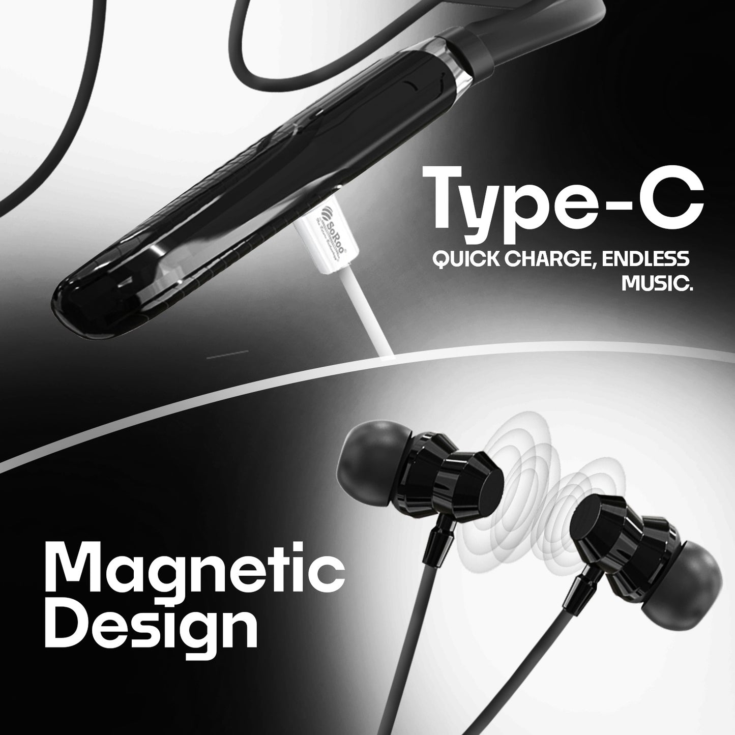 Wireless Neckband | 98 Hours Playtime, ANC ENC Noise Cancellation & BT 5.4 Soroo SR-IBAND-44