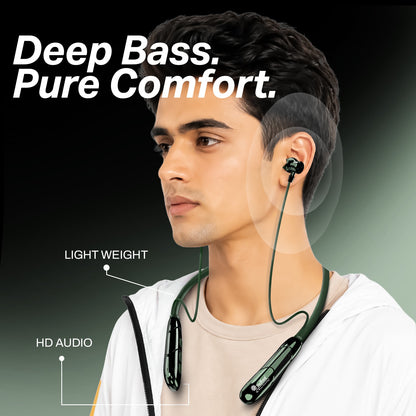 Neckband | 98H Playtime Bluetooth Neckband with Deep Bass & Magnetic Design – Soroo SR-INECK53