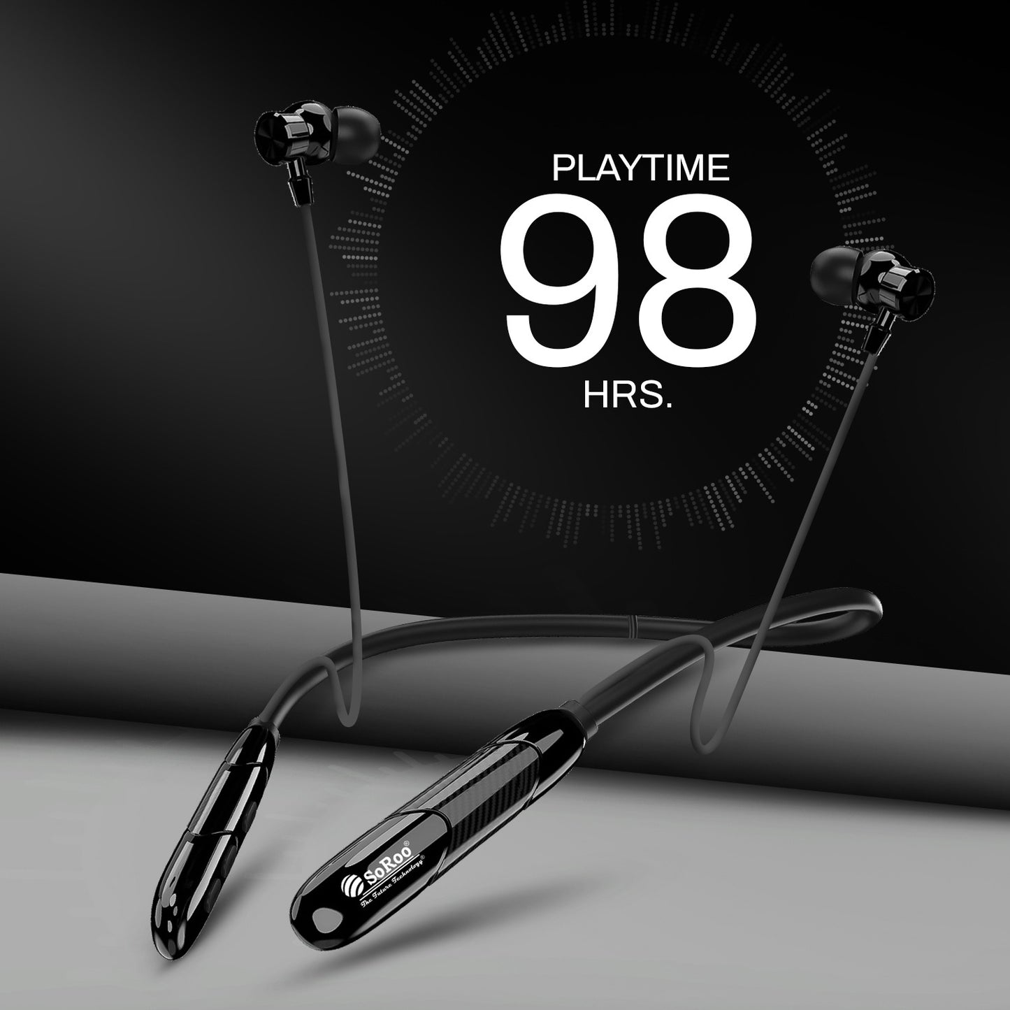 Neckband | 98H Playtime Bluetooth Neckband with Deep Bass & Magnetic Design – Soroo SR-INECK53