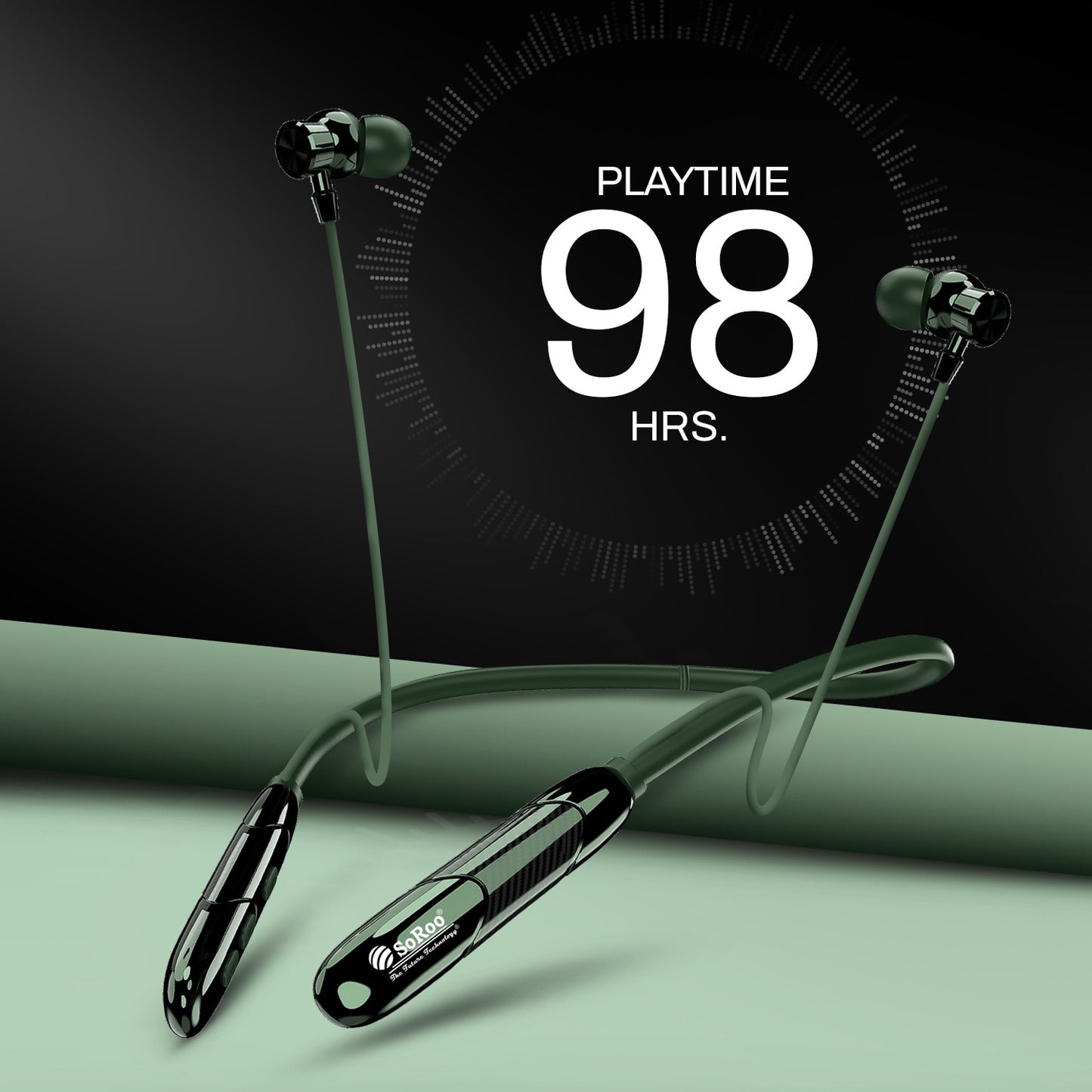 Neckband | 98H Playtime Bluetooth Neckband with Deep Bass & Magnetic Design – Soroo SR-INECK53
