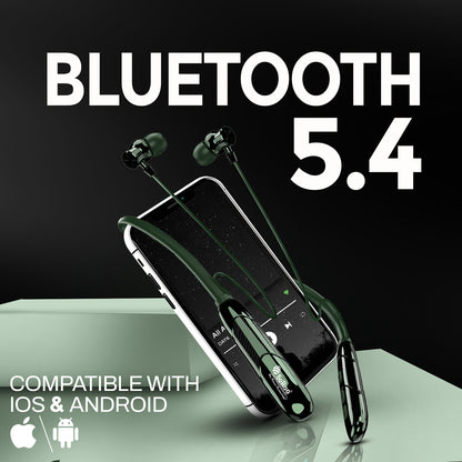 Neckband | 98H Playtime Bluetooth Neckband with Deep Bass & Magnetic Design – Soroo SR-INECK53
