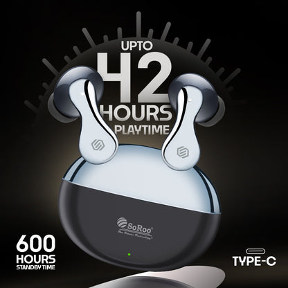 TWS Bluetooth Earbuds | 42 Hours Playtime, ANC Noise Cancellation & BT 5.4 Soroo VIBE PODS