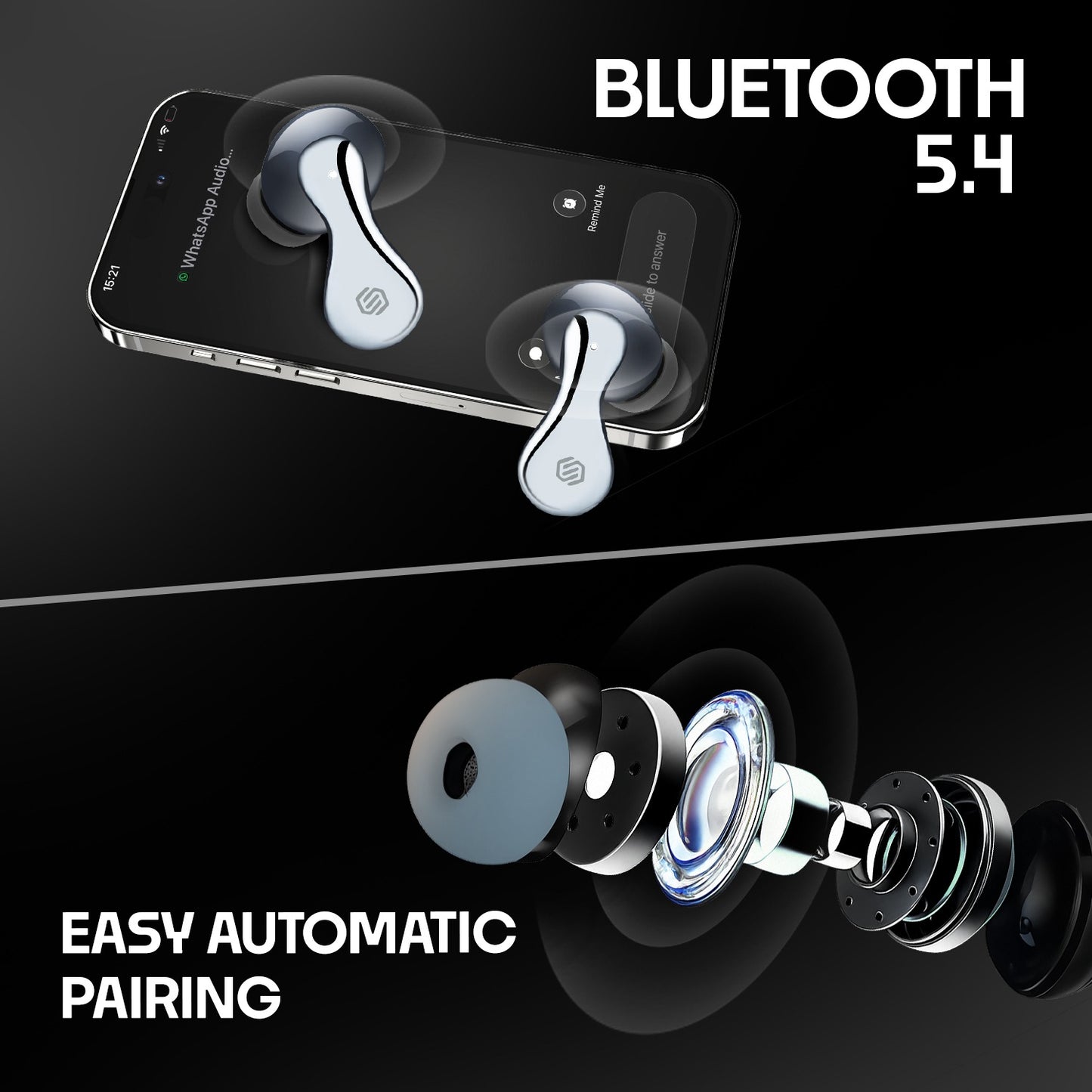 TWS Bluetooth Earbuds | 42 Hours Playtime, ANC Noise Cancellation & BT 5.4 Soroo VIBE PODS