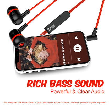 Wired Earphones with Mic | Soroo YO-A35 13mm Dynamic Driver AUX Earphones