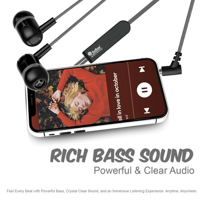 Wired Earphones with Mic | Soroo YO-A35 13mm Dynamic Driver AUX Earphones