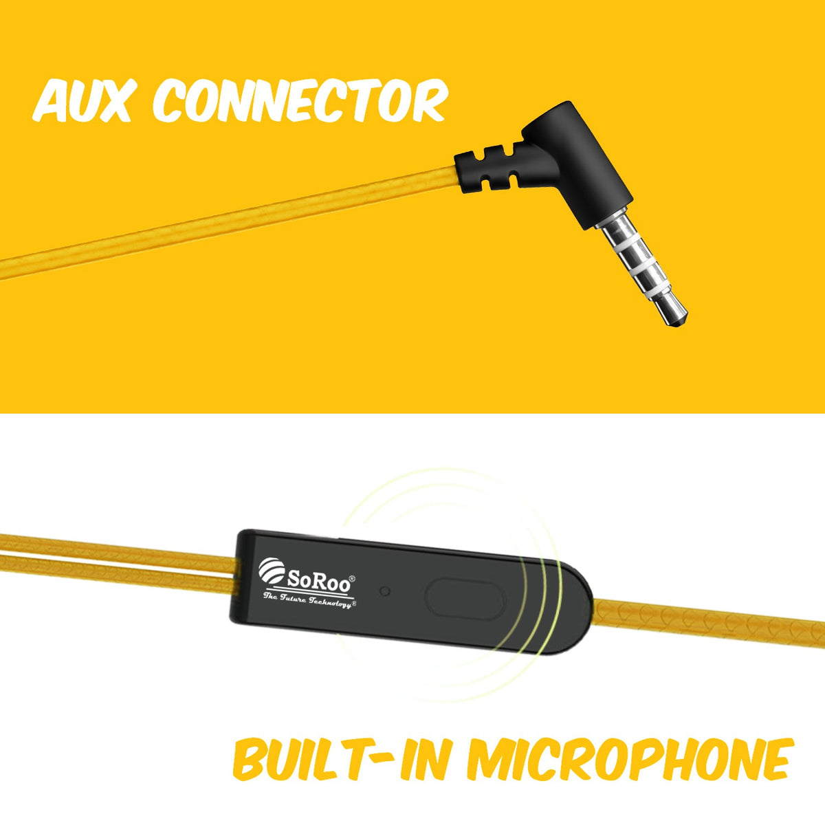 Wired Earphones with Mic | Soroo YO-A35 13mm Dynamic Driver AUX Earphones