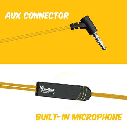 Wired Earphones with Mic | Soroo YO-A35 13mm Dynamic Driver AUX Earphones