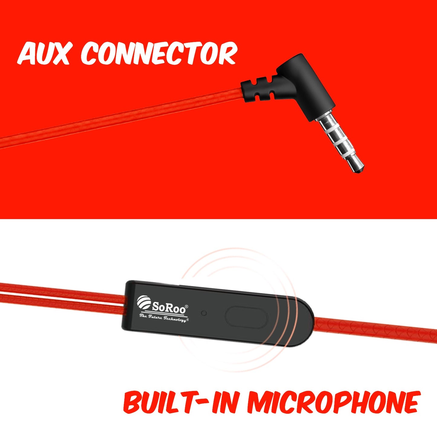 Wired Earphones with Mic | Soroo YO-A35 13mm Dynamic Driver AUX Earphones
