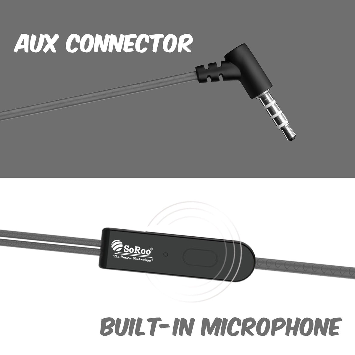 Wired Earphones with Mic | Soroo YO-A35 13mm Dynamic Driver AUX Earphones