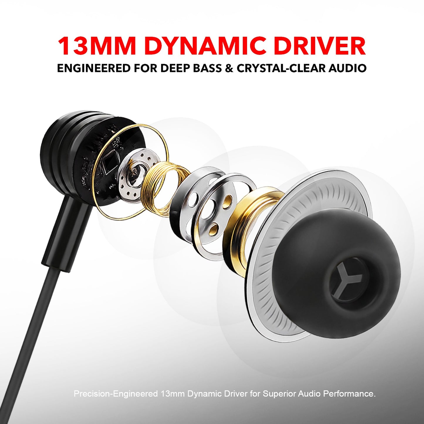 Wired Earphones with Mic | Soroo YO-A37 13mm Dynamic Driver AUX Earphones – Blue