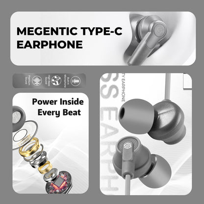 Wired Earphone High Bass Type C Magnetic Mic Soroo I-Tune 1