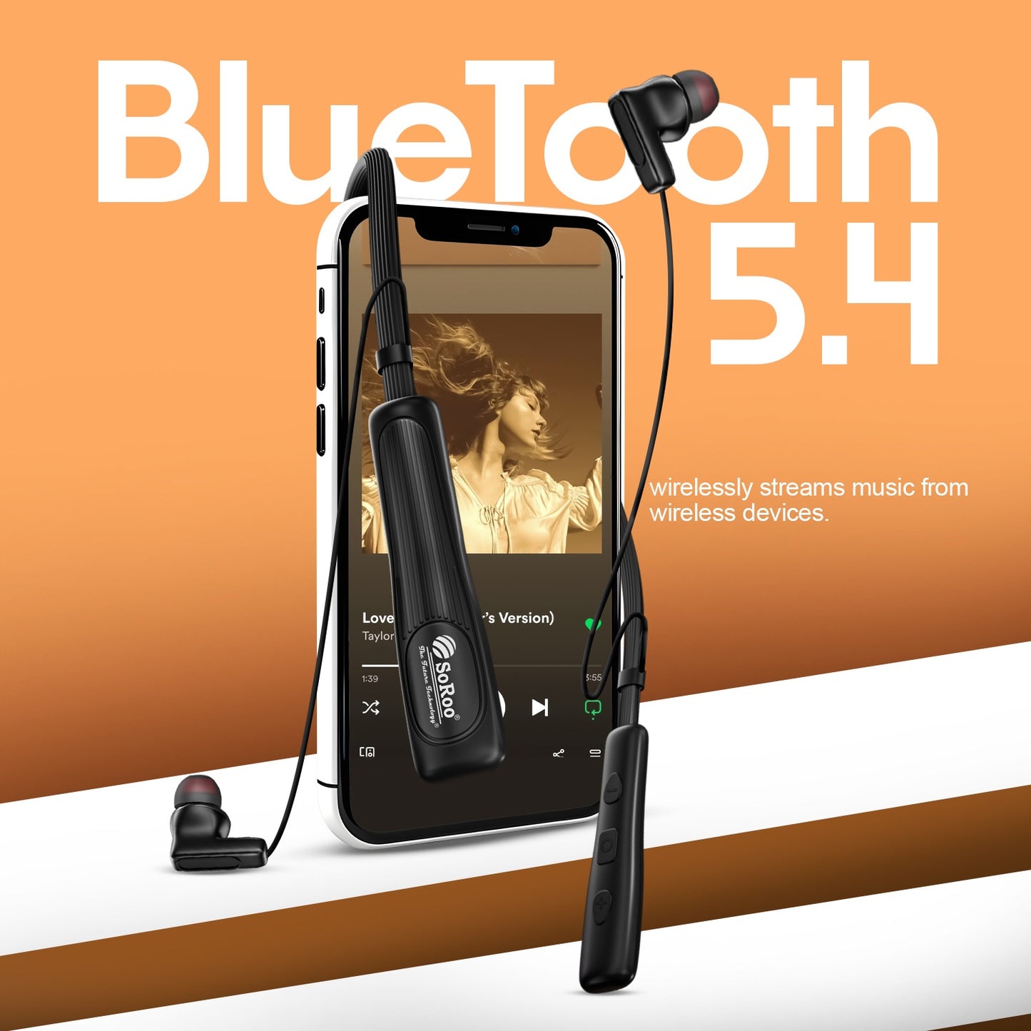 Wireless Neckband Deep Bass HD Sound Bluetooth 5.4 Type-C Charging Soroo i Neck 89