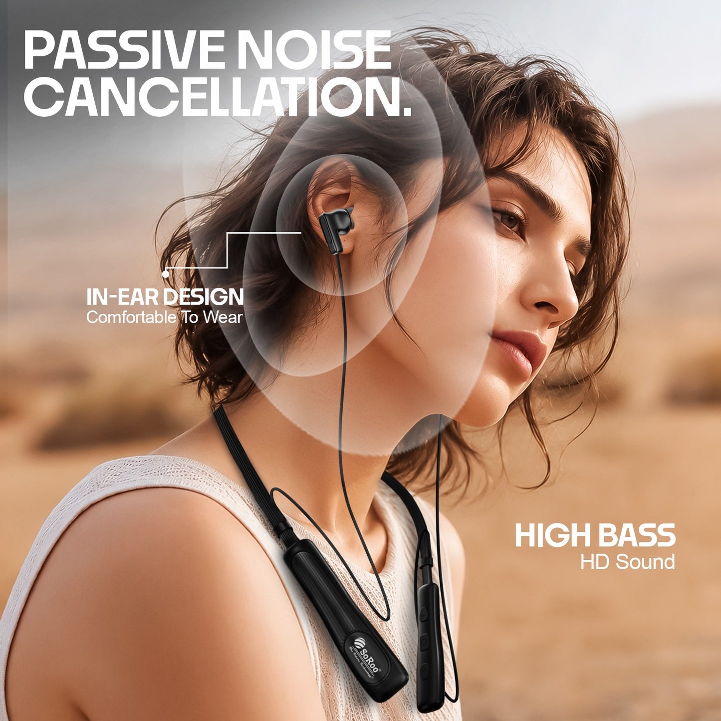 Wireless Neckband Deep Bass HD Sound Bluetooth 5.4 Type-C Charging Soroo i Neck 89