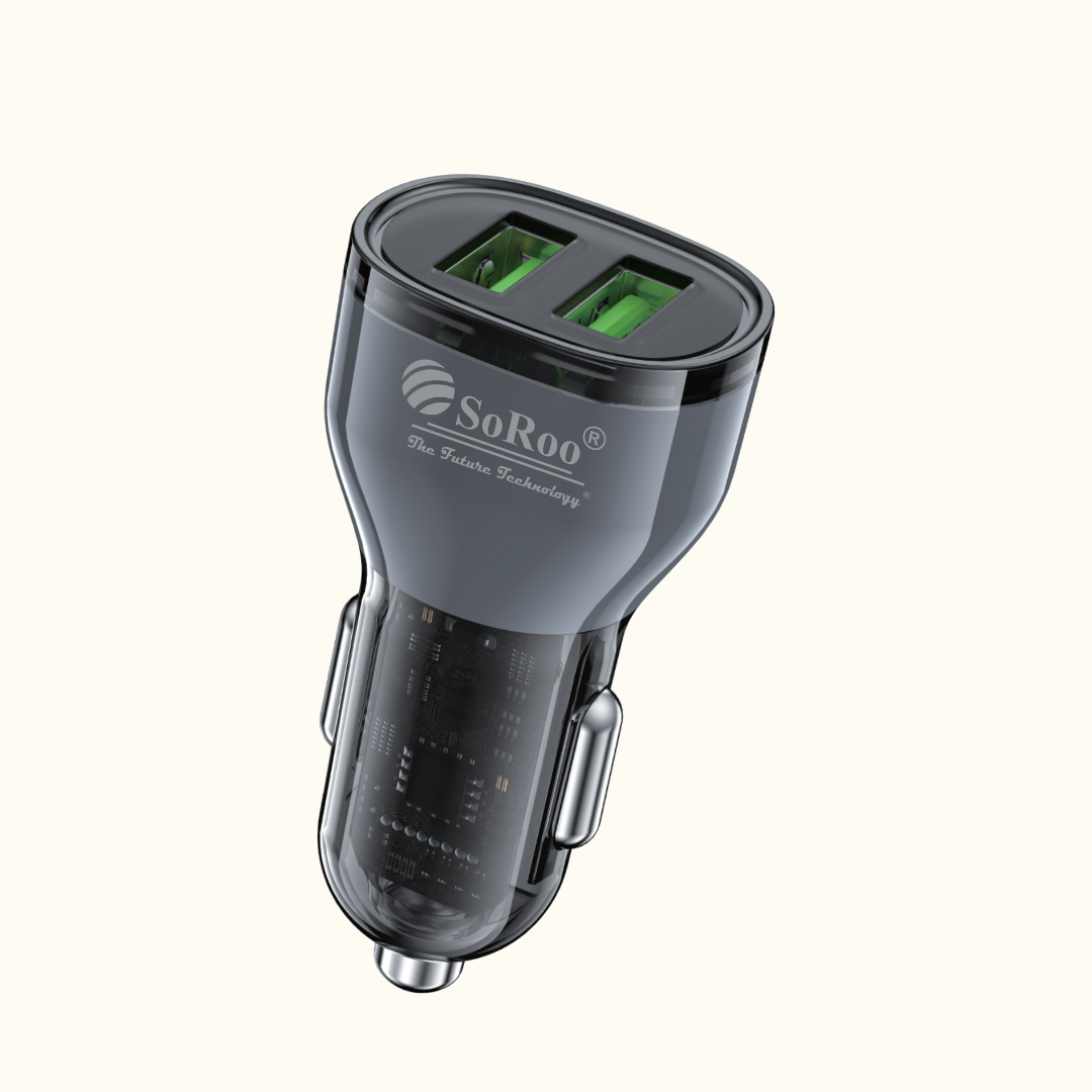 Soroo Car Charger 3.6A Output (Black, With USB Cable) Series-17