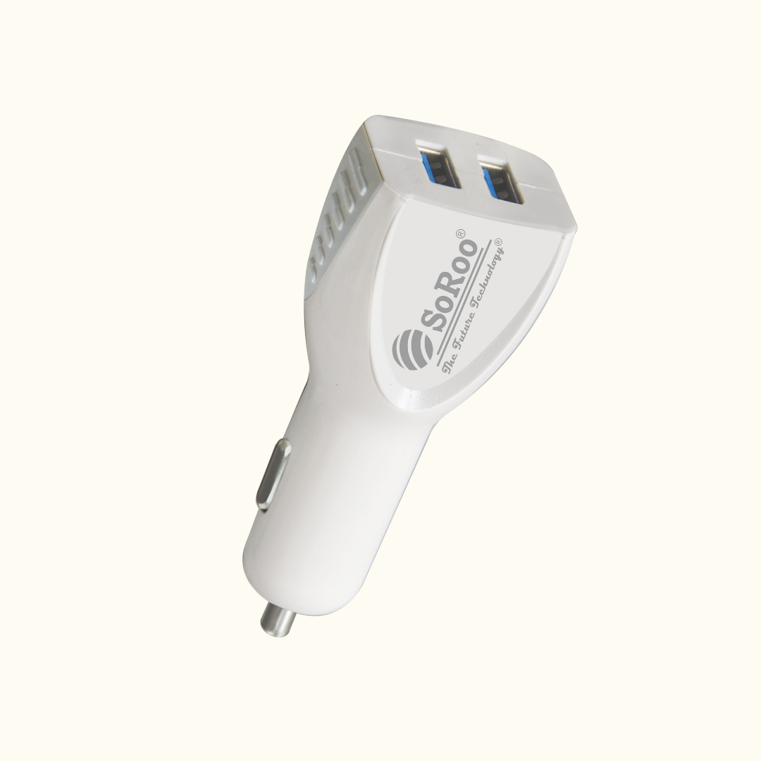 Soroo Car Charger 5V-3.4A Output(White, With USB Cable) Series-5