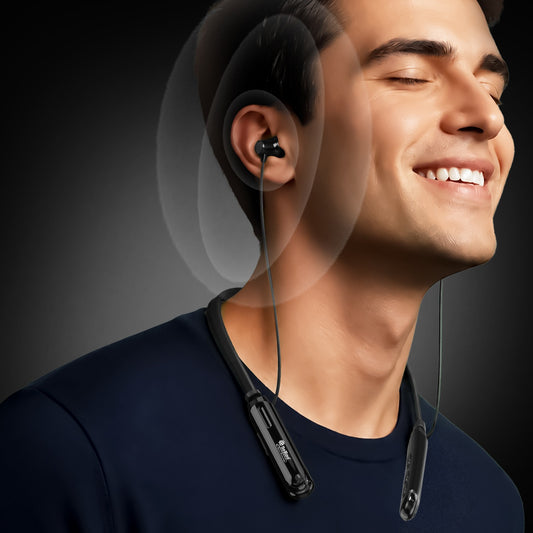 Wireless Neckband Earphones | 96+ Hours Playtime | Soroo SR-IBAND54 – Black/Green