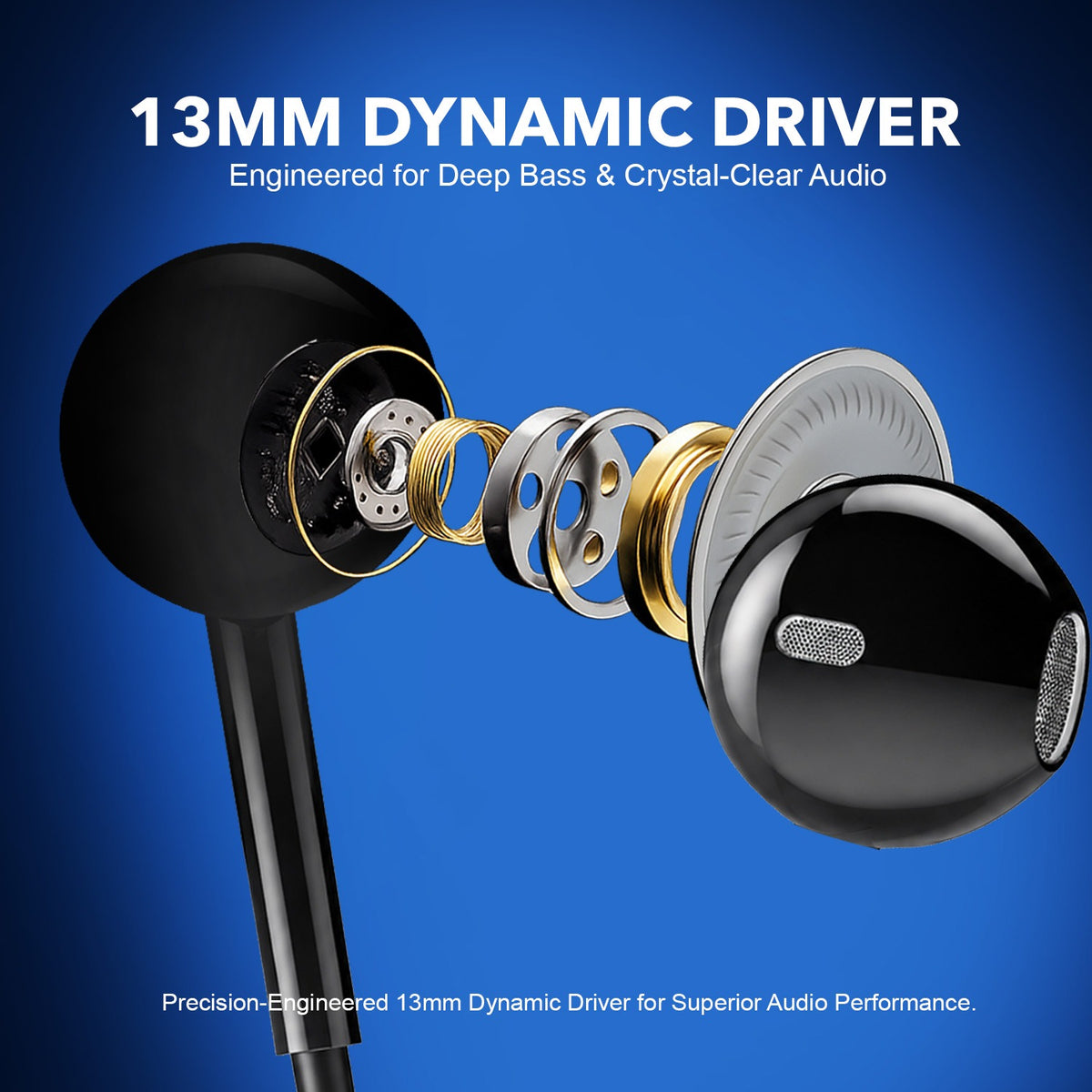 Wired Earphones with Mic  Soroo SR-X179 In-Ear Earphones – Black