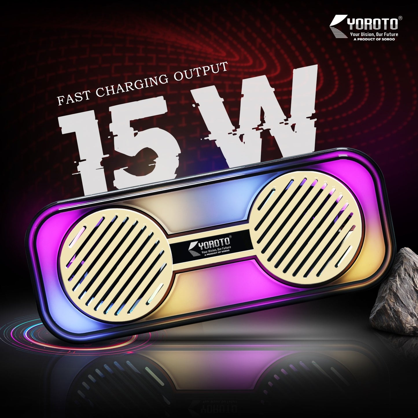 Wireless Bluetooth Speaker 15W with Retro Design & Memory Card Support – Multicolor Cluxe YO-440 BTL