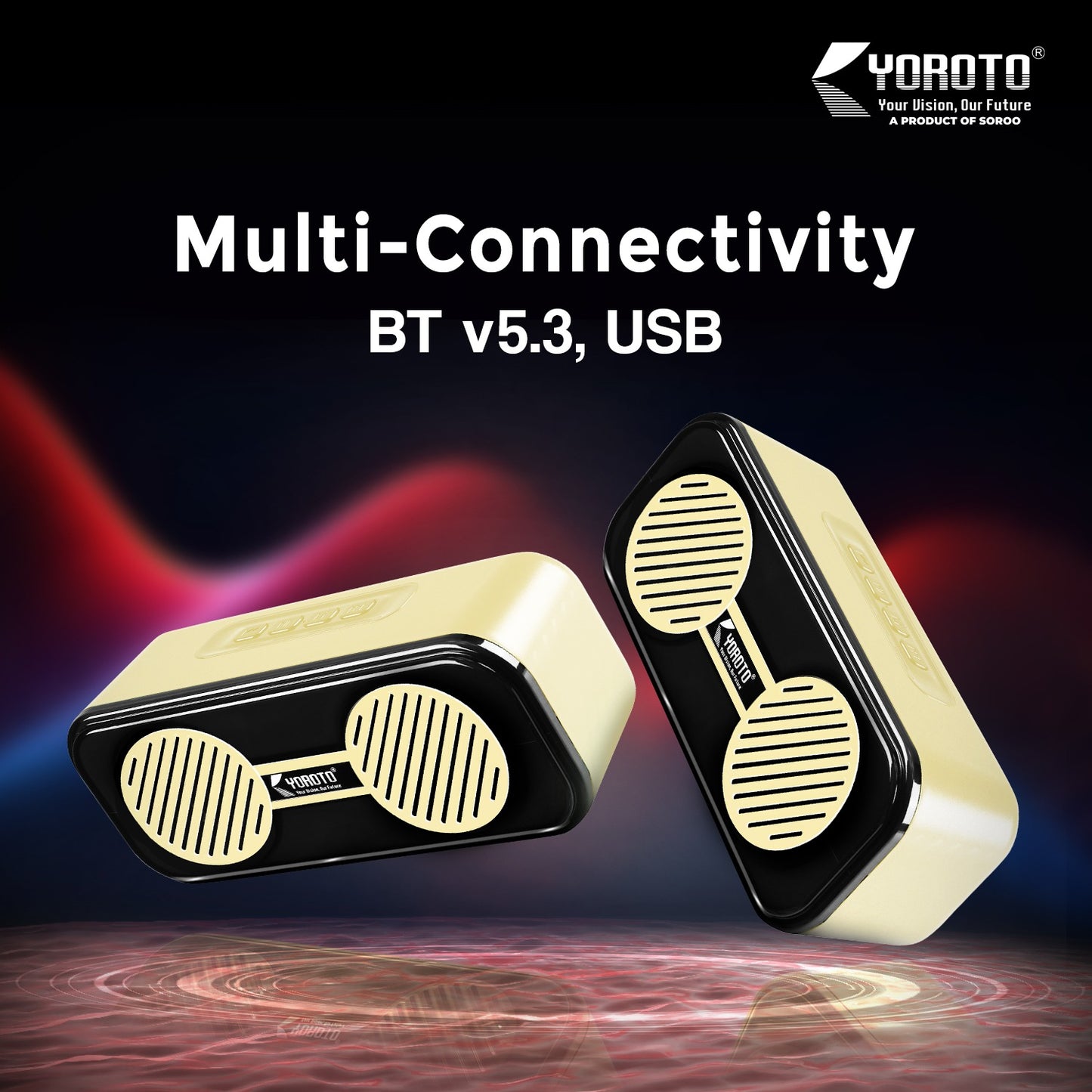 Wireless Bluetooth Speaker 15W with Retro Design & Memory Card Support – Multicolor Cluxe YO-440 BTL