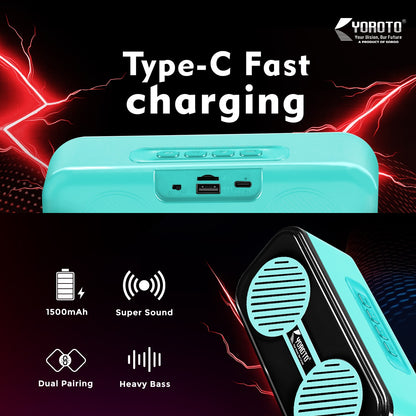Wireless Bluetooth Speaker 15W with Retro Design & Memory Card Support – Multicolor Cluxe YO-440 BTL