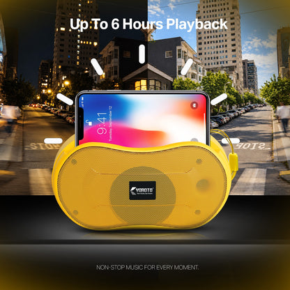 10W Wireless Bluetooth Portable Speaker | Up to 3 Hours Playback, YOROTO Signature Sound & TWS | Yoroto YO-389 – Yellow/Sky Blue/Orange/Grey/Black