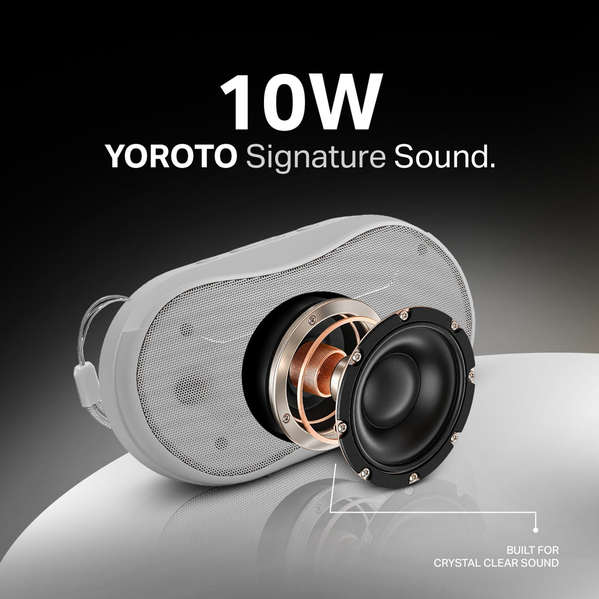 10W Wireless Bluetooth Portable Speaker | Up to 3 Hours Playback, YOROTO Signature Sound & TWS | Yoroto YO-389 – Yellow/Sky Blue/Orange/Grey/Black