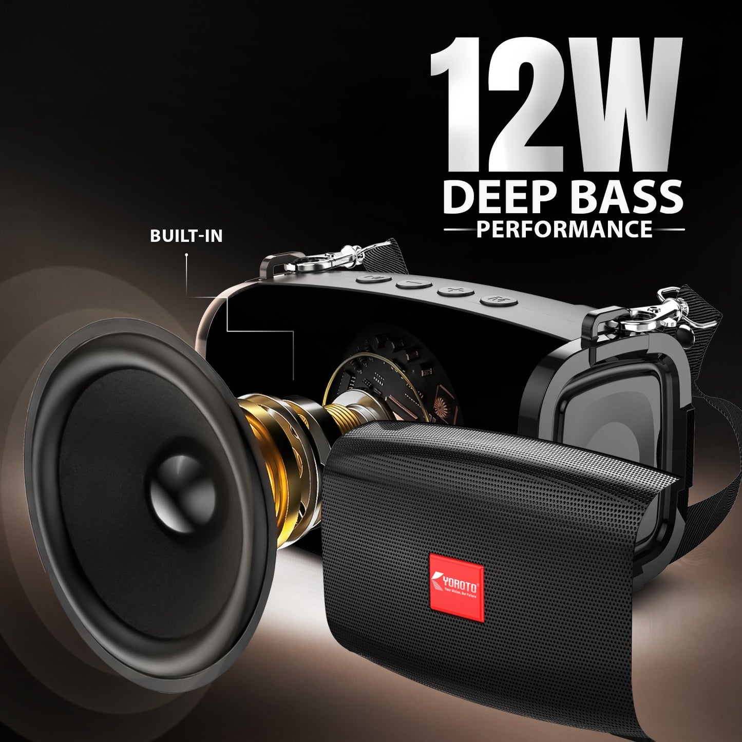 Wireless Bluetooth Speaker 12W Deep Bass Portable Party Speaker YOROTO Beat Box-1