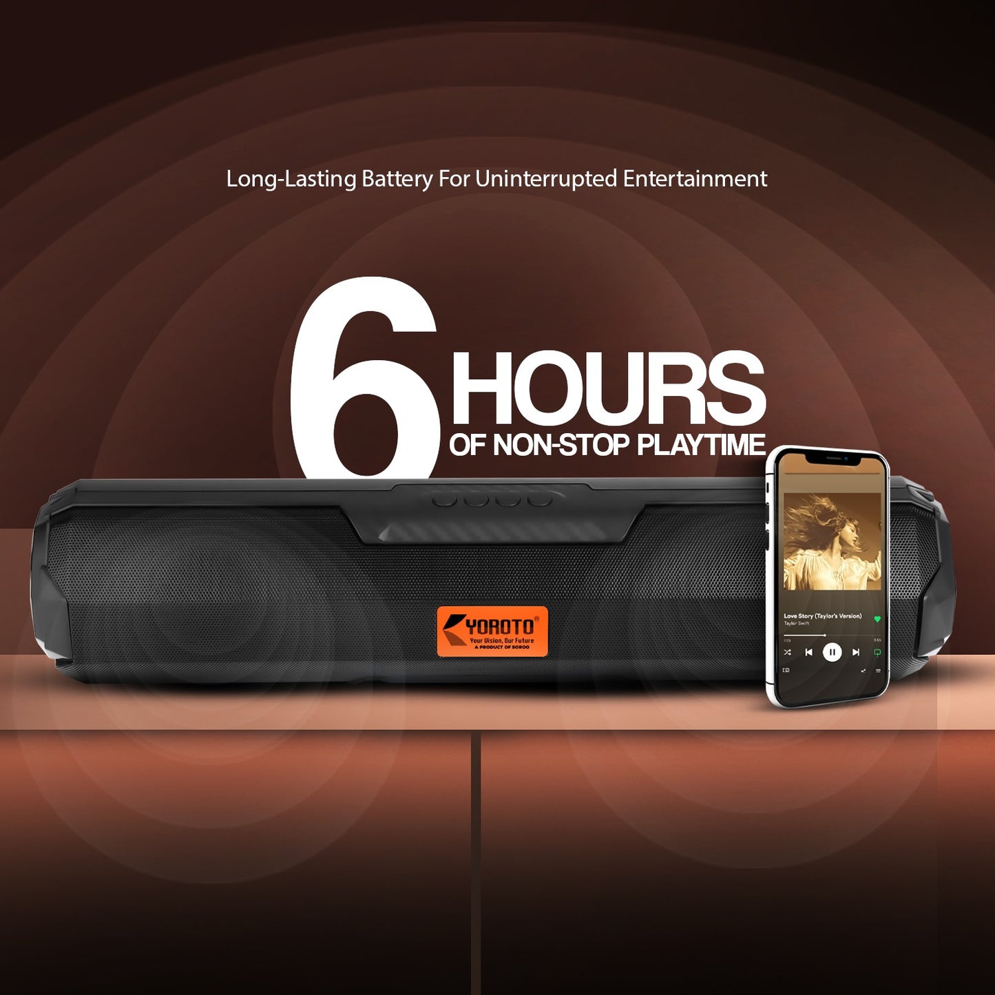 Wireless Bluetooth Speaker 20W 6H Playback TWS Pairing All-In-One Connectivity YOROTO SP-43